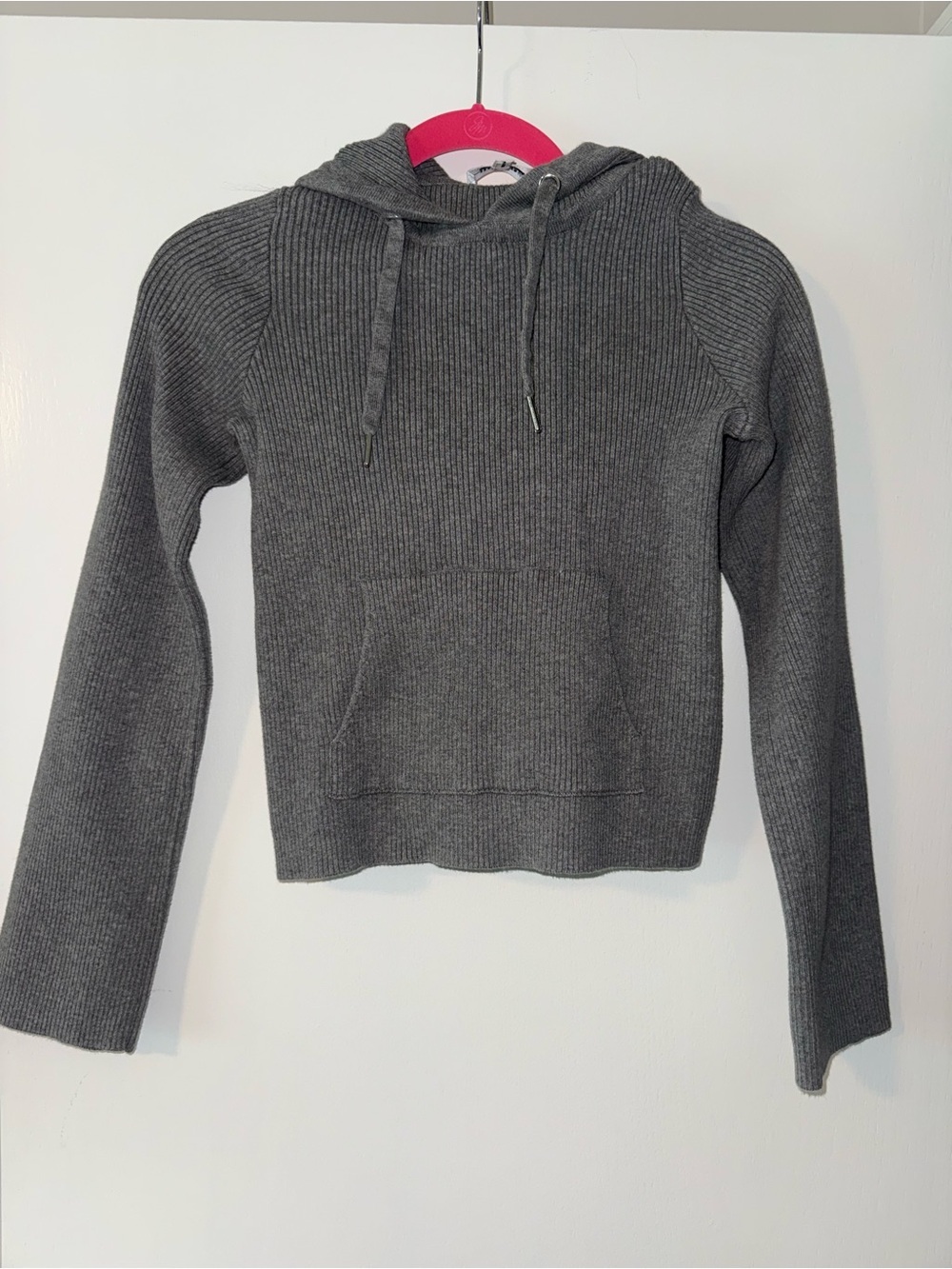 Good American ribbed/hooded sweatshirt
